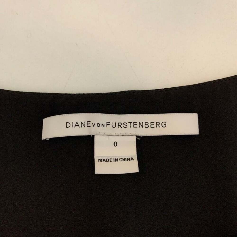 Diane Von Furstenberg Dress Womens 0 Black Bevin Ruched Crepe Sheath Side Zip - Picture 8 of 16